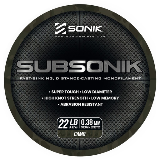 [RC0029] SONIK SUBSONIK CAMO 22LB 3000M 0.38mm