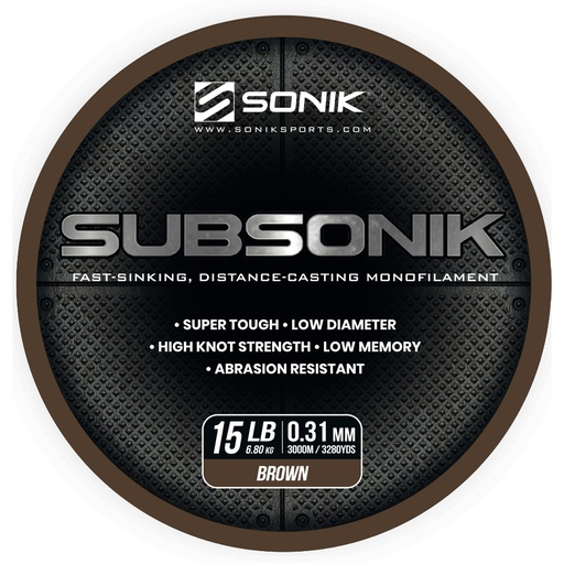 [RC0017] SONIK SUBSONIK BROWN 15LB 3000M 0.31mm