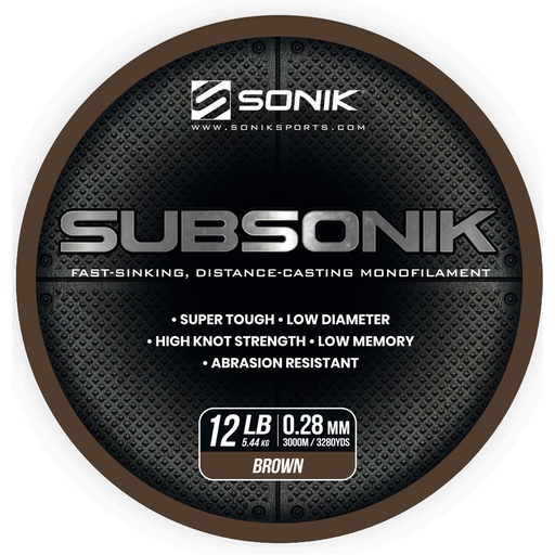 [RC0016] SONIK SUBSONIK BROWN 12LB 3000M 0.28mm