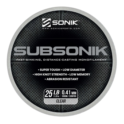 [RC0040] SONIK SUBSONIK CLEAR 25LB 3000M 0.41mm
