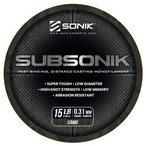 [RC0027] SONIK SUBSONIK CAMO 15LB 3000M 0.31mm
