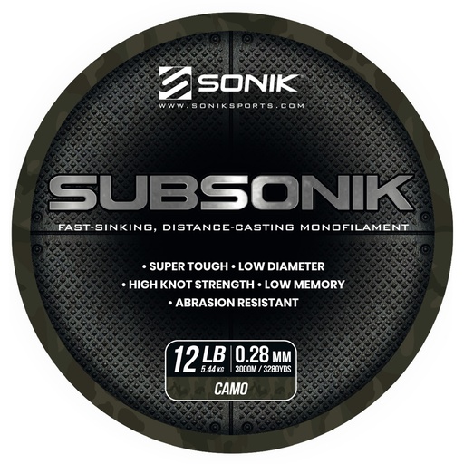 [RC0026] SONIK SUBSONIK CAMO 12LB 3000M 0.28mm
