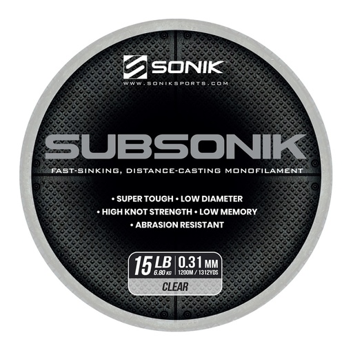 [RC0032] SONIK SUBSONIK CLEAR 15LB 1200M 0.31mm