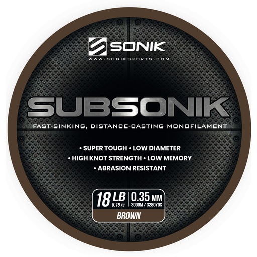 [RC0018] SONIK SUBSONIK BROWN 18LB 3000M 0.35mm