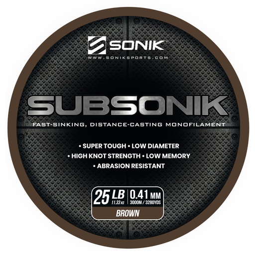 [RC0020] SONIK SUBSONIK BROWN 25LB 3000M 0.41mm