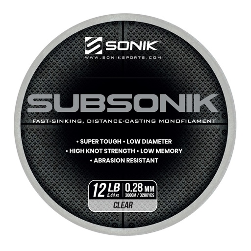 [RC0036] SONIK SUBSONIK CLEAR 12LB 3000M 0.28mm