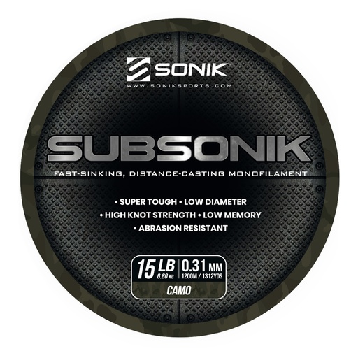 [RC0022] SONIK SUBSONIK CAMO 15LB 1200M 0.31mm