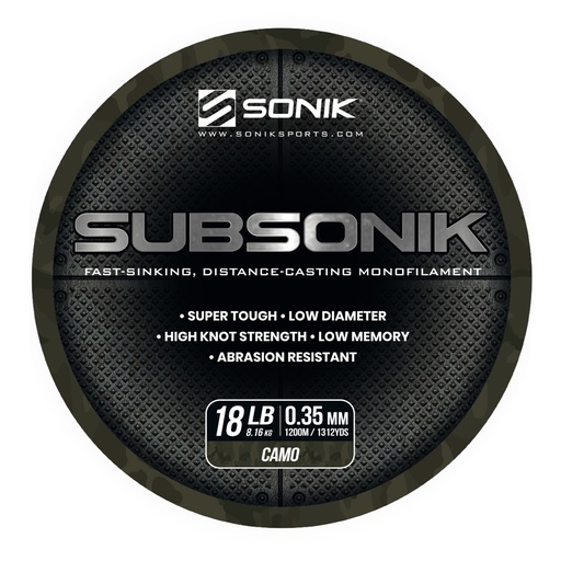[RC0023] SONIK SUBSONIK CAMO 18LB 1200M 0.35mm