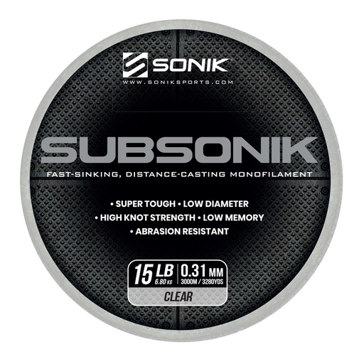 [RC0037] SONIK SUBSONIK CLEAR 15LB 3000M 0.31mm