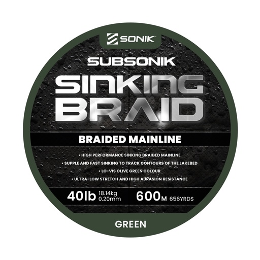 [RC0055] SONIK SUBSONIK SINKING BRAID 40LB 600M (0.20)