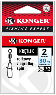 [555121014] ROLLER SWIVEL WITH SPIN CLIP SIZE 14 BLN pack of 10 pcs. KONGER